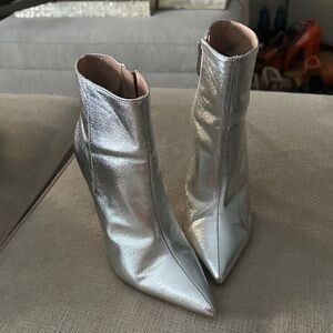 Zara Silver Ankle Boots